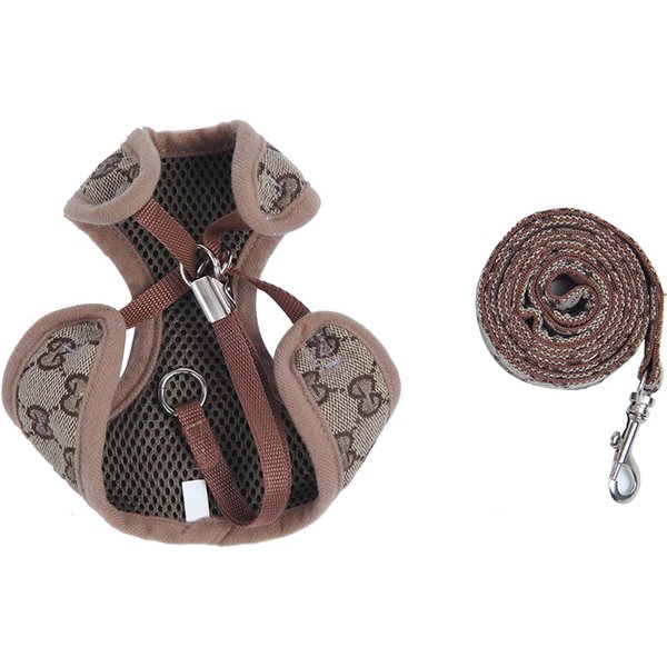 Szelki Dla ZwierząT Domowych Smycz Poliester Regulowana OddychająCa Kamizelka Dla Psa Odporna Na Ucieczkę Szelki Dla PsóW I KotóW L(90G/3.2Oz) Khaki-image
