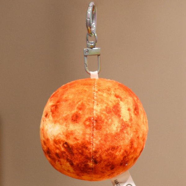 Llavero De Peluche Realista Del Sistema Solar Planeta Tierra Sol Marte Relleno Mercurio JúPiter Saturno Urano Neptuno Juguete Educativo Colgante 7.5Cm-Pendant Gray-image