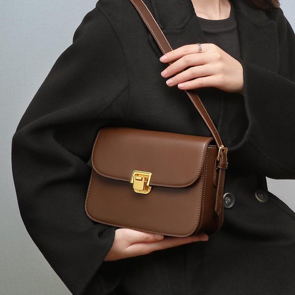 Nuevo Bolso Bandolera VersáTil Bolso Tofu Cuero Genuino Bolso De Axila Bolso De Hombro Para Desplazamientos-image