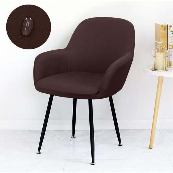 Funda Impermeable Para Silla De Brazo Alta Muebles EláStica Para Silla De Comedor Fundas Lavables Para Silla De Oficina Fundas Para Sillas Cocina ONE Piece Café-image