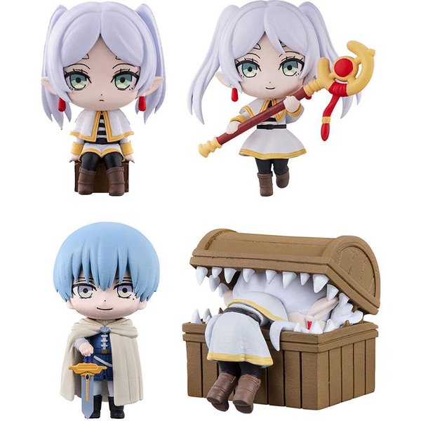 Najnowsza Frieren: Beyond Journey's End Figurka Anime SiedząCa Mini Figurki Akcji Frieren Figurka Stopper Do Makaronu Kolekcja Model Zestawy Zabawek Gray-image