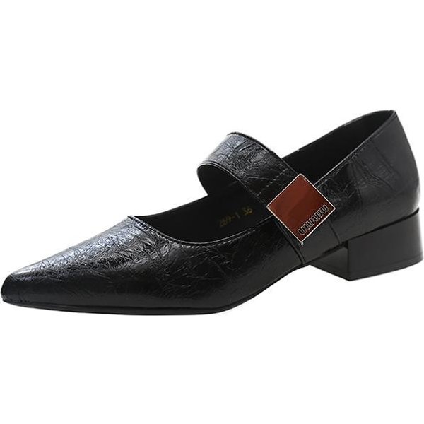 Zapatos De Mujer En Oferta Elegantes Tacones Altos Para Mujer Moda Zapatos De TacóN Bajo Con Punta Para Oficina Y Carrera Profesional Mujer 40 Negro-image