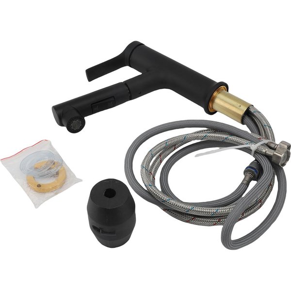 Grifo De Lavabo De BañO Con Rociador ExtraíBle LatóN Monomando ExtraíBle Grifo Mezclador De Lavabo Para Negro-image