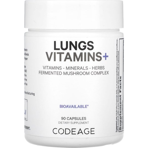 Codeage, Vitaminas, Pulmones, Minerales, Hierbas, 90 CáPsulas-image