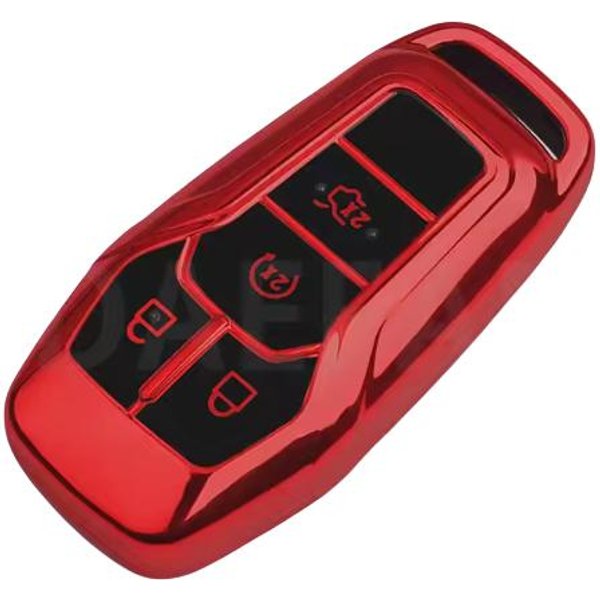 MięKki TPU Smart Pilot Do Kluczyka 4 Przyciski Dla Ford Mustang Edge Explorer Fusion Mondeo Kuka Obudowa Kluczyka Samochodowego FOB Czerwony-image