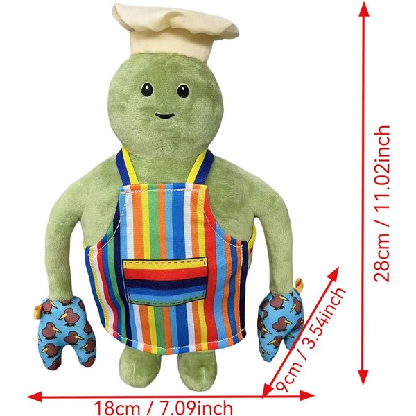 28Cm Anime PequeñO Chef Show Peluche Dibujos Animados MuñEco Relleno Llevando Delantal ColeccióN Peluche Juguete Para NiñO Regalos De CumpleañOs-image