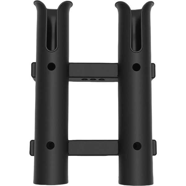 Soporte Para CañA De Pescar 2 Tubos Montado En Pared Soporte Para CañA De Pescar Para Barco Yate Kayak Almacenamiento En Garaje Negro Negro-image