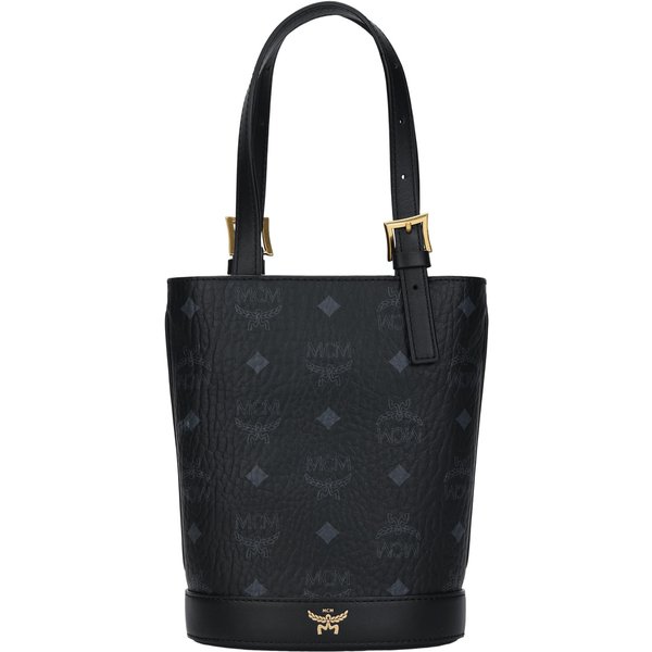 MCM Aren Bolso Tote CláSico De Cuero Negro Bolso Cruzado Tipo Cubo Bolso De Hombro Bolsos Mini Unisex MWTEATA01BK001 Basic Set (Bag+Dust Bag) Black-image