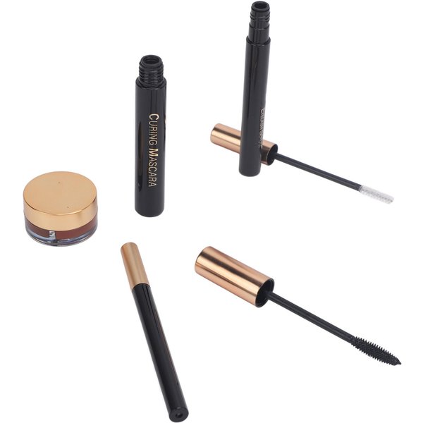 Zestaw Do MakijażU Oczu Wodoodporny Odporny Na Pot DłUgotrwałY Tusz Do RzęS Eyeliner Serum Na Wzrost RzęS ŻEl Do Brwi Dla Kobiet Black-image