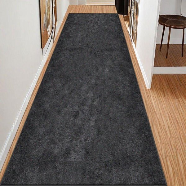 Alfombra De Pasillo Largo Estilo Sencillo Color Liso DecoracióN Alfombra Pasillera Para Sala De Estar De Casa Pasillo Escaleras Pasaje Felpudo Antideslizante 60*400Cm-image