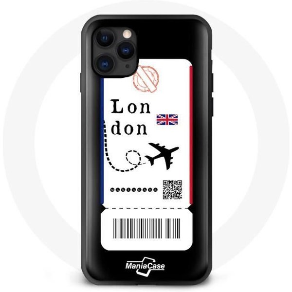 Funda - Maniacase - Iphone 13 Pro - Silicona Negra - Flexible - Billete De AvióN Negro-image