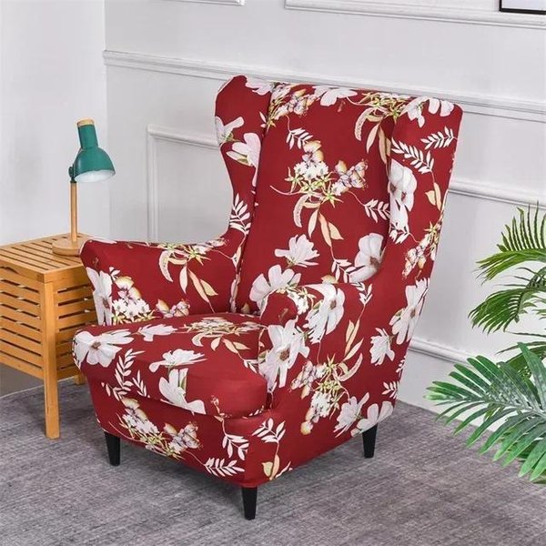 Funda EláStica Para SillóN Orejero Estilo Pastoral Fundas Para SillóN Spandex RelajacióN Fundas Para Sofá Con Fundas Para CojíN De Asiento Funda Para ReposapiéS-image