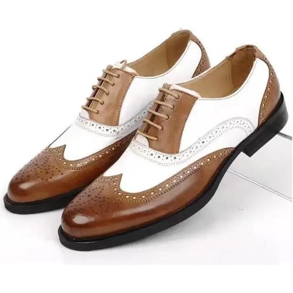 Klasyczne MęSkie Buty Sukienka Sznurowane Buty Dla MężCzyzn Plus Rozmiar Point Toe Business Casual Wygodne MęSkie Buty Wizytowe Na śLub 44 Brown-image