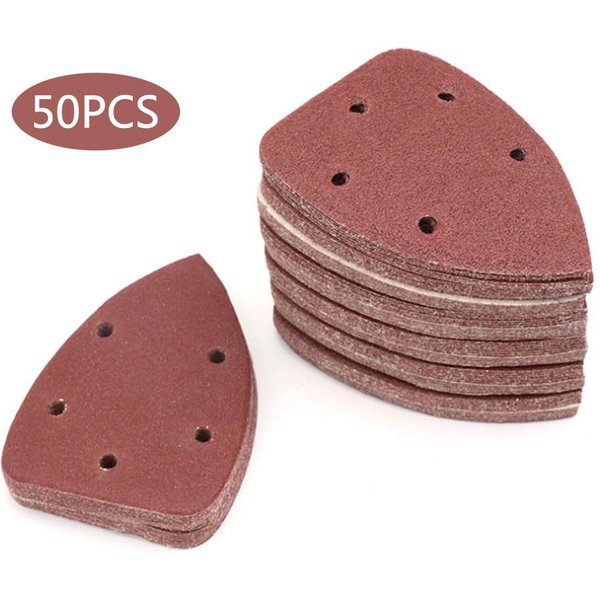 50 Uds. Hojas De Lijado Para RatóN, Discos, Almohadillas Para Lijadora, Papeles De Lija Para RatóN, Grano Mixto Para Lijar Y Pulir 50Pcs-image