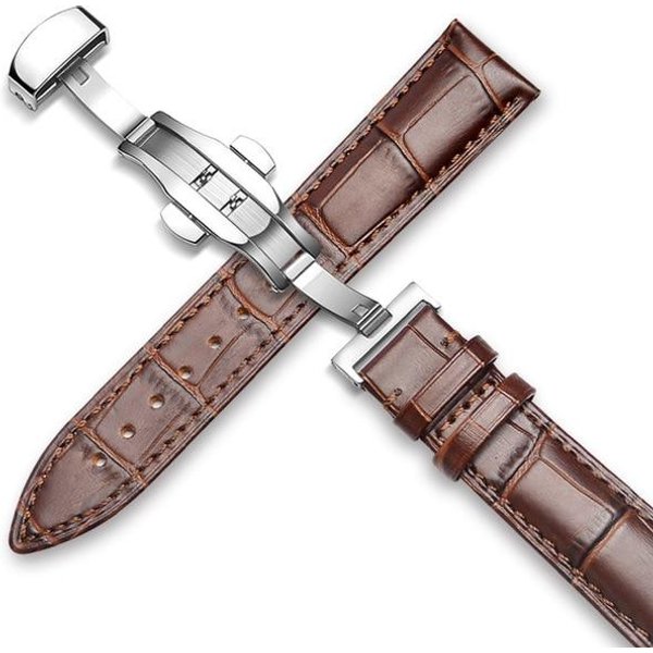 Watchband 18Mm 19Mm 20Mm 21Mm 22Mm 24Mm Pasek Do Zegarka Z Prawdziwej SkóRy CielęCej Pasek Do Zegarka Z Aligatora Ziarno Dla Tissot Seiko 17Mm-image