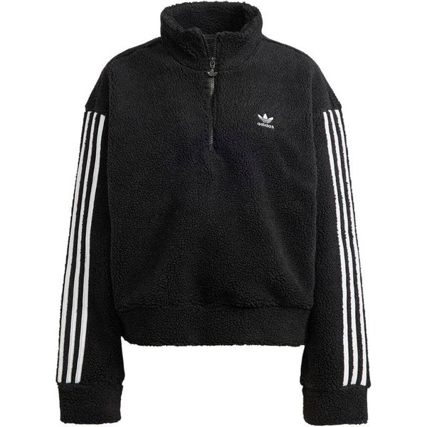 Kurtka Damska Adidas Originals Z Haftowanym Logo Trefoil, W Paski, Zapinana Na Pół Zamek, Czarna HM2128 S Black-image