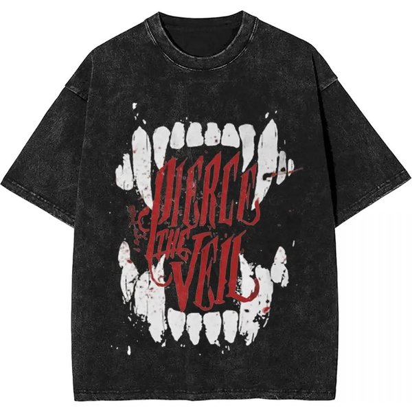 Camiseta Lavada Tour 2026 Pierce The Veil Streetwear Camiseta Vintage Camisetas De Banda De Rock Para Hombres Mujeres Manga Corta Harajuku Estampada L Azul-image