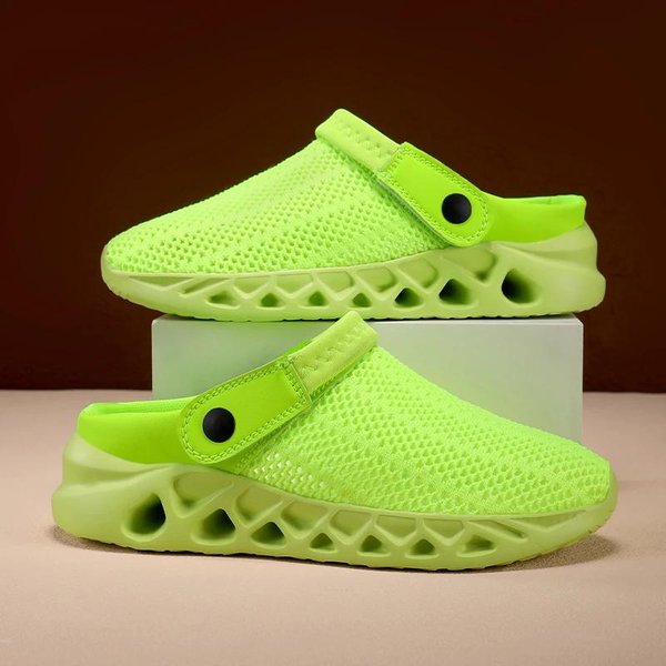 Modne PółKapcie MęSkie AntypośLizgowe MęSkie Buty Codzienne Lekkie Kapcie OddychająCe Modne Wsuwane Trampki Zapatillas De Deporte 39 Green-image