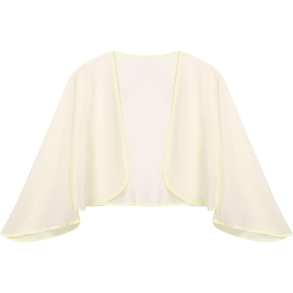 Chaqueta De Gasa De Manga 3/4 Para Mujer, Chaqueta Bolero, Para Boda, Fiesta, Vestido De Novia, Chales L Champagne-image