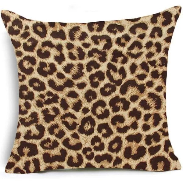 Funda De CojíN 45X45Cm DecoracióN Del Hogar Estampado Animal Leopardo Tigre Cebra Vacuno Funda De CojíN Para Sala De Estar Sofá Funda De Almohada 45X45Cm-image