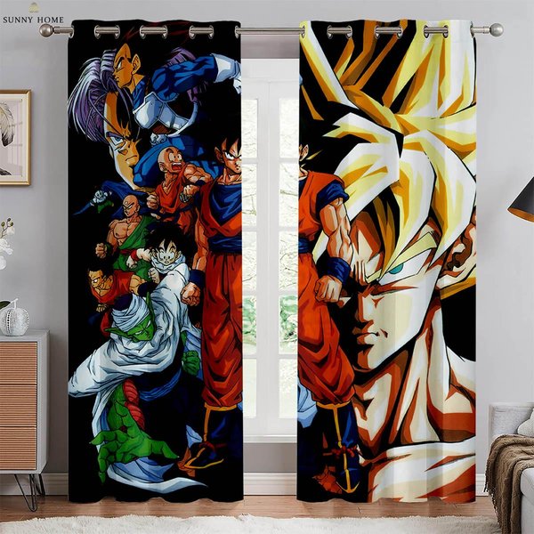Cortinas De 2 Piezas Con Estampado De Anime JaponéS Adecuadas Para Dormitorio De Residencia, Sala De Estar, Cocina, Cortinas Decorativas Para Las Cuatro Estaciones W50Xh140(Cm)X2Pcs&Grommet Top-image