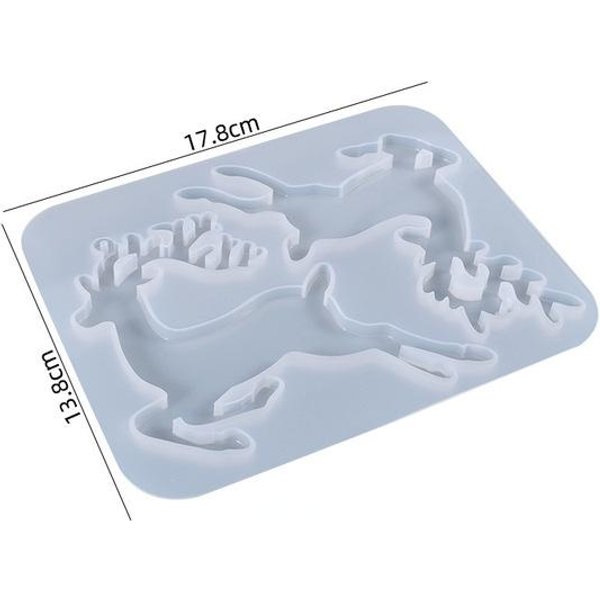 Molde De Silicona En Forma De Navidad, Molde De Resina Epoxi Artesanal, Molde De Alce Y Ciervo, DecoracióN Colgante Para áRbol De Navidad, Molde De Alce De Navidad Type C-image