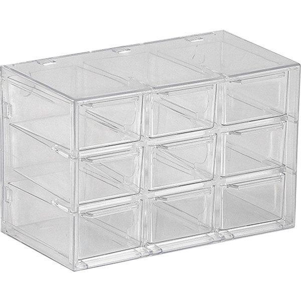 Caja De Almacenamiento De Escritorio De 9 Compartimentos CajóN Ahorro De Espacio A Prueba De Polvo CajóN Dividido De Escritorio Transparente-image