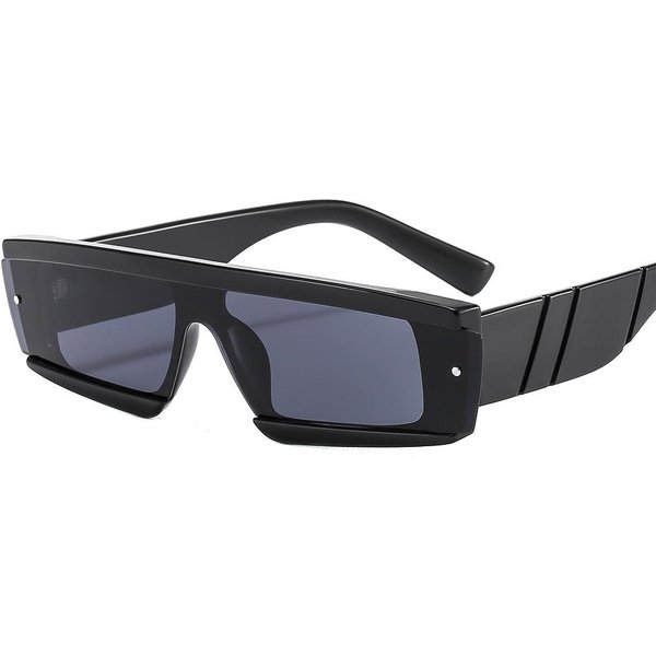 MałE ProstokąTne Okulary PrzeciwsłOneczne MężCzyźNi Kobiety Kwadratowe Okulary PrzeciwsłOneczne Luksusowe Okulary PodróżNe Vintage Retro UV400 Okulary PrzeciwsłOneczne Damskie Black-image