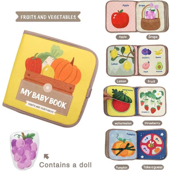 Libro Tranquilo Montessori Libro De Actividades De Fieltro Suave Juguete Sensorial Educativo Temprano Habilidades Motoras Finas Juguete De Viaje Para NiñOs PequeñOs NiñOs NiñAs-image