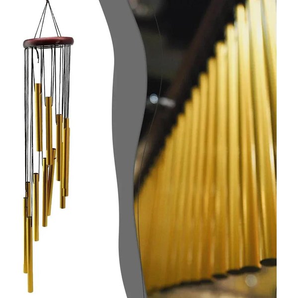 12 Tubos Carrillones De Viento Tubo De Aluminio Pino Tubo De Metal Carrillones De Viento Campanas DecoracióN DecoracióN Exterior Para JardíN Carrillones De Viento Grandes Campanas-image