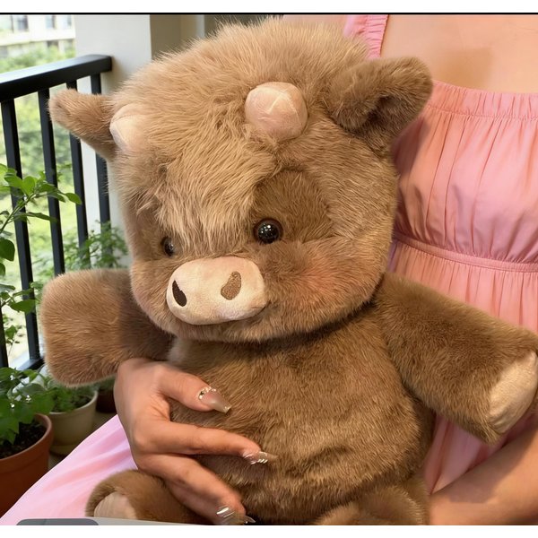 45/60 Cm Kawaii Urocza Lalka Cielaka Szkockiego BiegająCa MałA Krowa Pluszowa Zabawka Towarzysz Zabawka ŚWiąTeczny Prezent Urodzinowy Ozdoba Dekoracyjna 45Cm Brown-image
