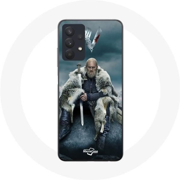 Funda Para Samsung Galaxy A32 5G - Vikingos - Ragnar Lothbrok - Flexible - Gris - DiseñO De Espada Gris-image