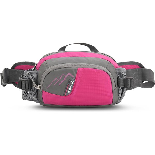 RiñOnera Para Deportes Al Aire Libre Con Soporte Para Botella De Agua Para Ciclismo, Correr, Caminar, Senderismo, MaratóN Rojo Rosa-image