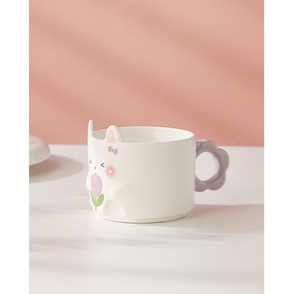 Taza De CeráMica De Conejo Lindo Taza Apilable Creativa Taza Para El Hogar Taza Para La Oficina Taza De Agua De Alto Valor Regalo De Recuerdo 301-400Ml-image