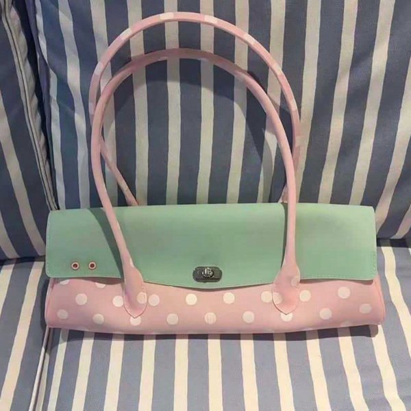 Bolso De Hombro Retro De Gelatina De Fresa Con Lunares Bolso Tote Para Viajes Diarios Gran Capacidad Bolso Tote Dulce Para Debajo Del Brazo Color Rosa-image