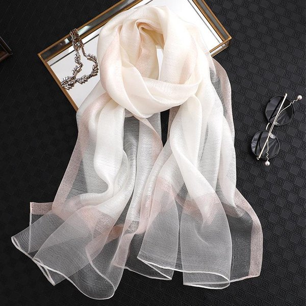 Projektant GłAdki Jedwabny Szalik Damskie Szale Chusty I Okrycia Pashmina MułMańSki Szyfonowy HidżAb Foulard Femme PlażOwe Szale Bandana-image