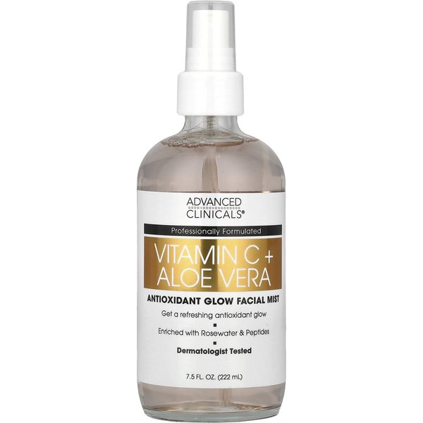 Advanced Clinicals, Vitamina C + ÁCido FerúLico, Bruma Facial Antioxidante Para El Brillo, 8 Fl Oz (237Ml) Gray-image