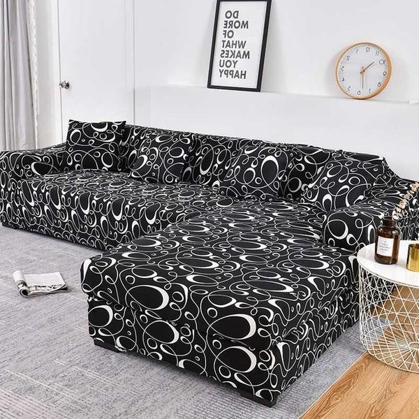 Funda De Sofá EláStica En Forma De L Para Sofá Chaise Longue Cubre, Fundas EláSticas Para Sofá Para Sala De Estar 1-Seater 90-140Cm-image