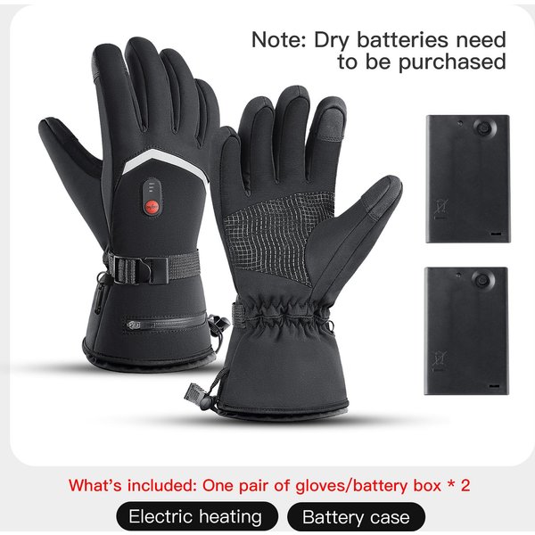 Guantes Calefactables EléCtricos Moto Invierno Moto Guantes Calefactables CáLidos Impermeables Recargables Por USB CalefaccióN Guantes TéRmicos Ideales Para Motonieve Black-image