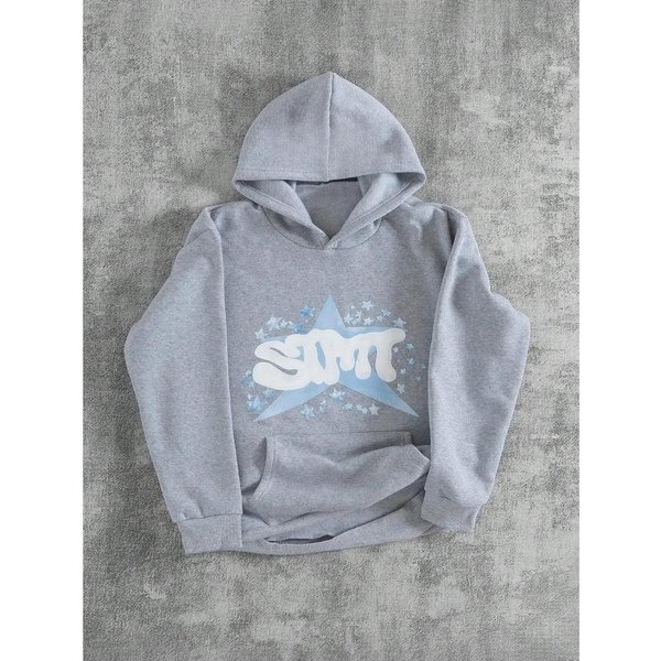 MęSka Wszechstronna Bluza Z Nadrukiem Codzienna Komfortowa Modna Bluzy Z Kapturem Bluzy MęSkie XXL Gray-image