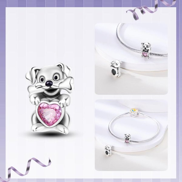 Abalorios CamaleóN LuciéRnaga Compatibles Con Pulseras Originales De Moda Plata De Ley 925 Abalorio Huella Pata Abalorio Girasol JoyeríA Colgante Ojos Malignos SEC745 White-image