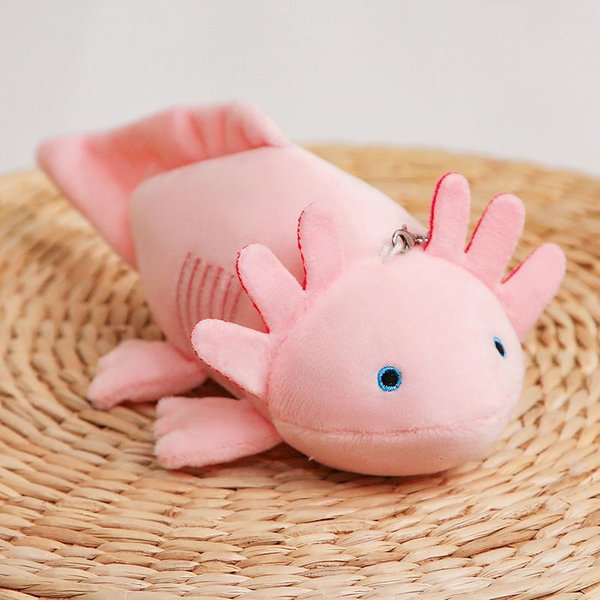 Peluche De TritóN Kawaii Colorido Relleno Lindo Axolote Salamandra Peces Felpudos Peludos Almohada Larga Calmante CojíN Regalo De CumpleañOs 23Cm-image