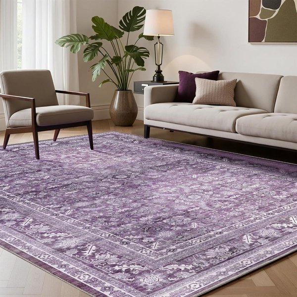 AmerykańSki Styl Etniczny Retro Dekoracja Salonu Dywan MięKki AntypośLizgowy Dywanik Do Sypialni Bez KłAczkóW ŁAtwy W Czyszczeniu Mata Pod Stolik Kawowy 1.9X2.9Ft(60X90Cm)-image