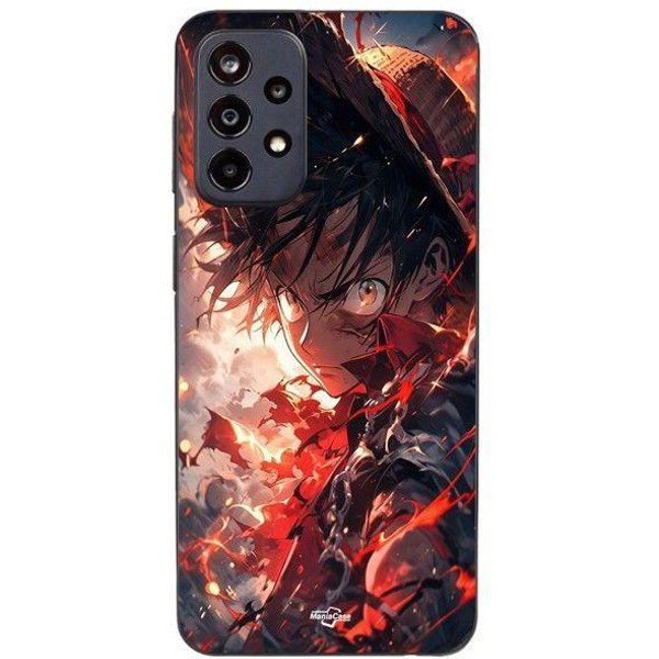 Funda Maniacase Para Samsung Galaxy A53 4G One Piece Luffy Enfadado Arte Manga Anime Negro-image