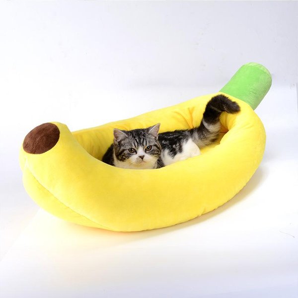 Caseta Para Gatos Caseta Banana Usable En Todas Las Estaciones Verano ExtraíBle Y Lavable Cama Para Perro Alfombrilla Para Perro Teddy Perro PequeñO Mediano Y Grande Alfombrilla Alfombrilla S 60*40*14Cm-image