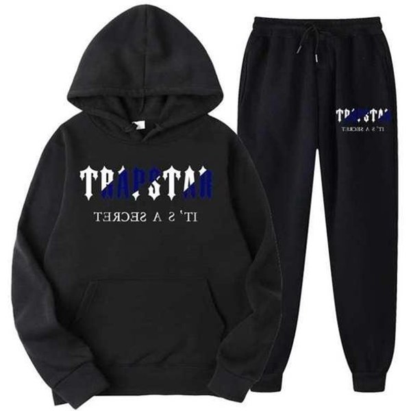 Trapstar MęSki Komplet: Bluza Z Kapturem I Spodnie Dresowe Z Nadrukiem Liter. Small Black-image