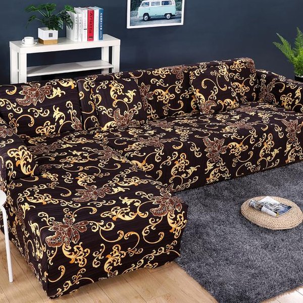 Fundas De Sofá Estampadas En Forma De L Para Sala De Estar, Protector De Sofá, Fundas EláSticas Antipolvo Para Funda De Sofá De Esquina S (90-140Cm) 1PC-image