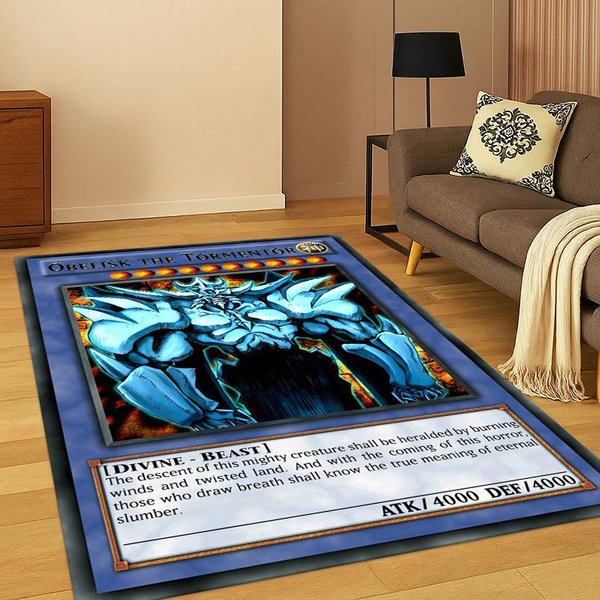 Anime Yu-Gi-Oh Karta Potwora Dywanik KreskóWkowy Do Sypialni Salonu Kanapy Wycieraczka Dekoracja Domu, Dywanik Do Strefy Gier Dla Dzieci AntypośLizgowy Prezent 40X60Cm-image