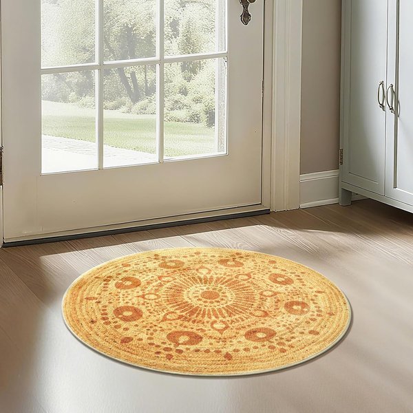 MięKki Niebieski OkrąGłY Dywan – AntypośLizgowy Niskopienny Dywanik Do Przedpokoju, Kuchni, ŁAzienki, Pokoju DziecięCego Diameter 90Cm(35In)-image