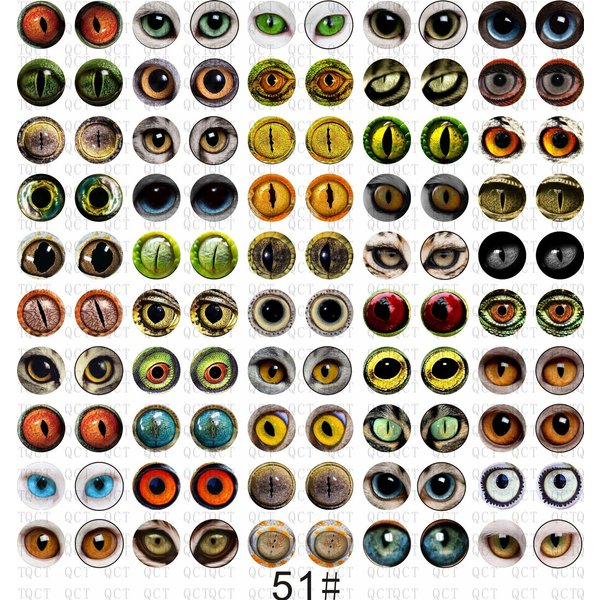 50 Szt. 6 8 10 12 Mm Szklane Oczy Dla Lalek OkrąGłE Oczy Smoka Kota W Parach PłAskie Kaboszony Dekoracja Brelok Akcesoria DIY 8Mm-image